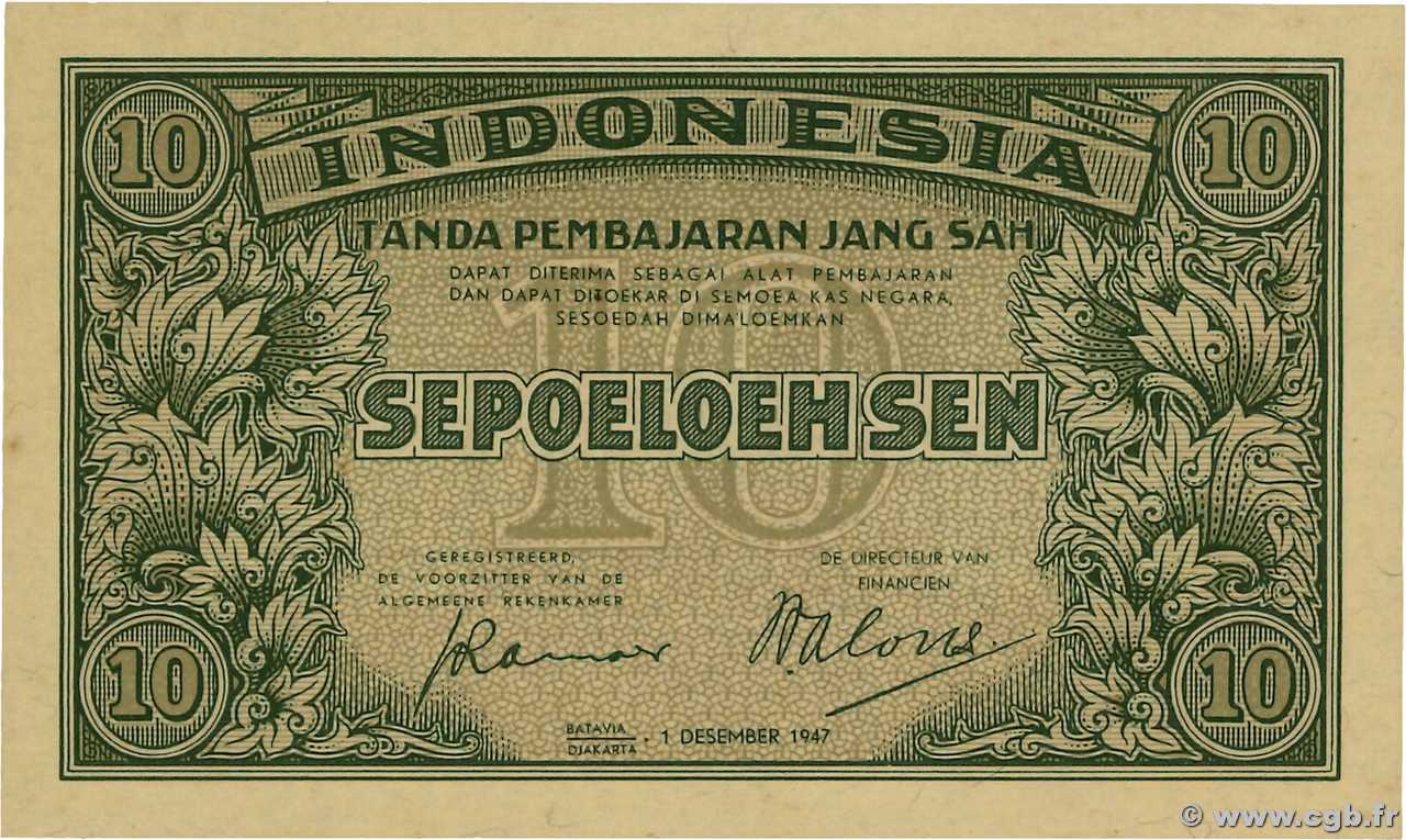 10 Sen INDONESIA  1947 P.031 FDC