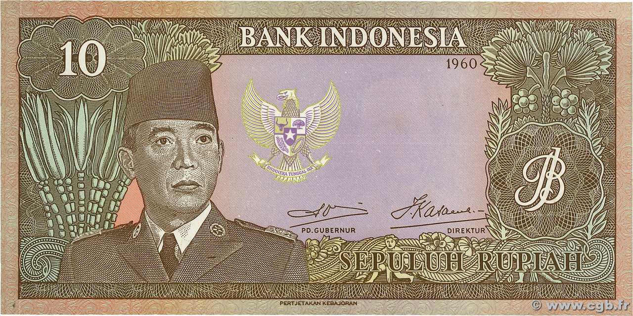 10 Rupiah INDONESIA  1960 P.083 FDC
