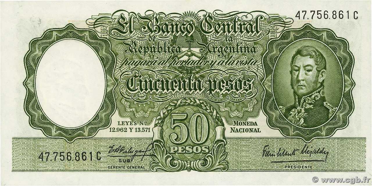 50 Pesos ARGENTINA  1955 P.271c SC+