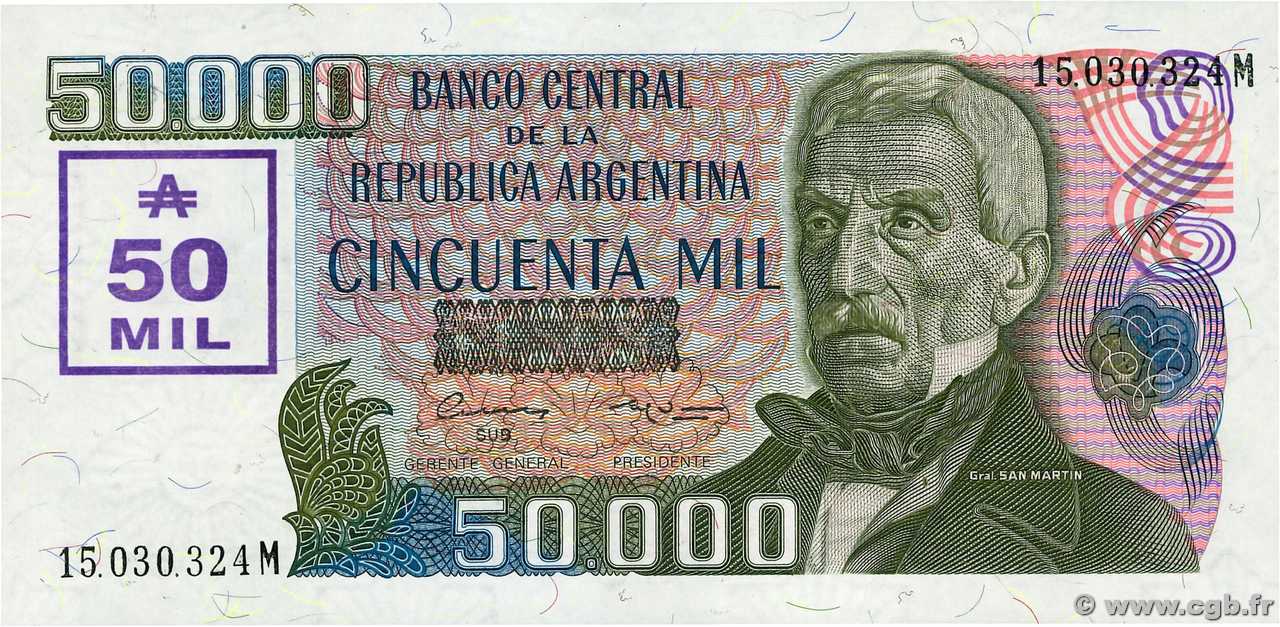 50000 Australes ARGENTINA  1989 P.332 EBC