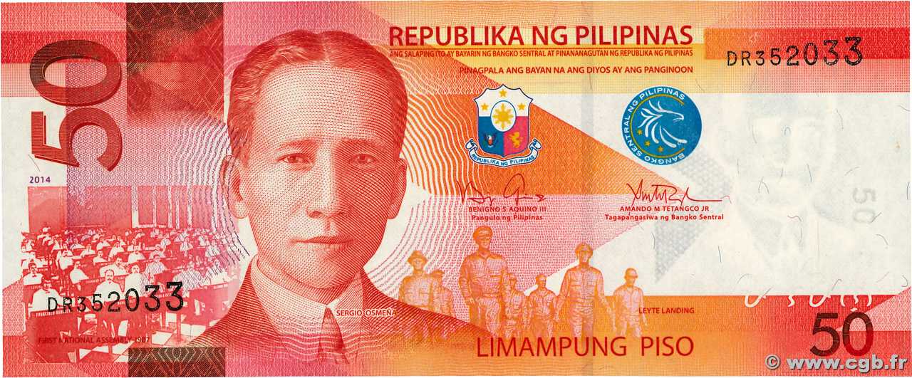 50 Piso PHILIPPINES  2014 P.207 UNC