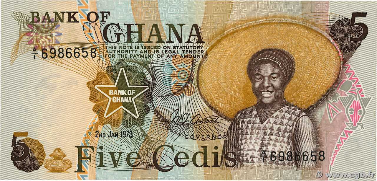 5 Cedis GHANA  1975 P.15a NEUF