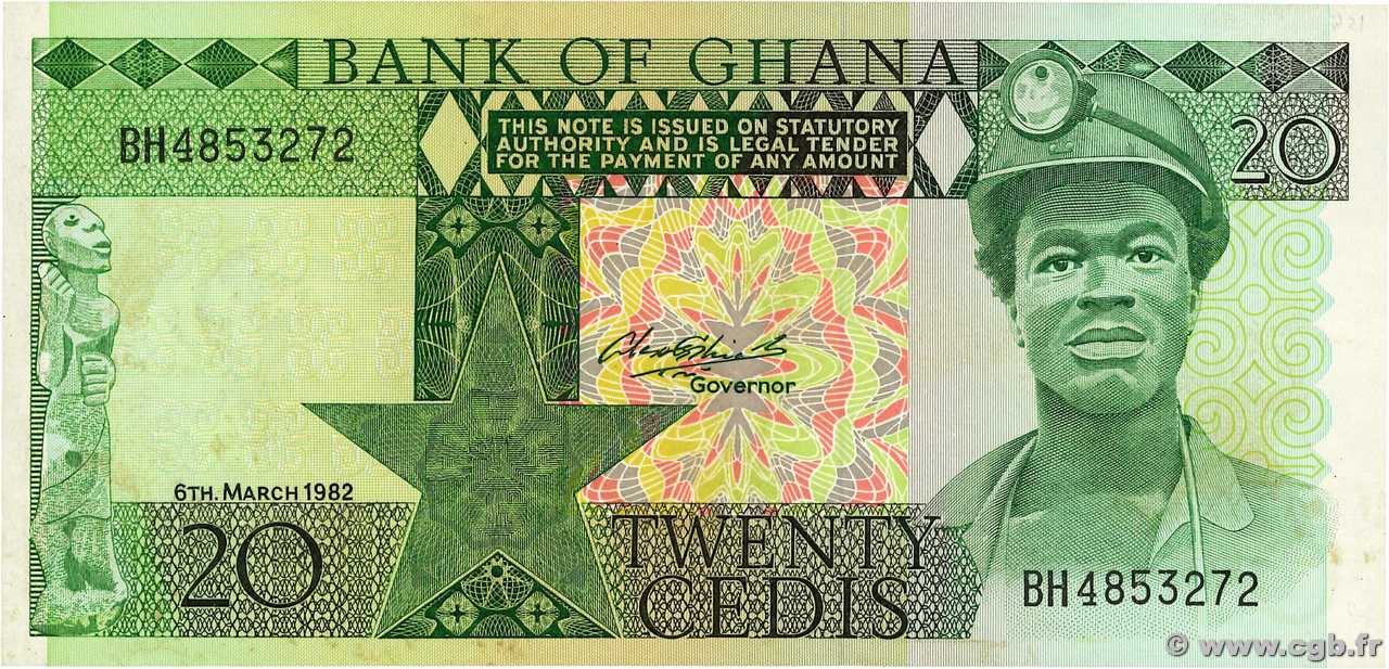 20 Cedis GHANA  1982 P.21c pr.NEUF