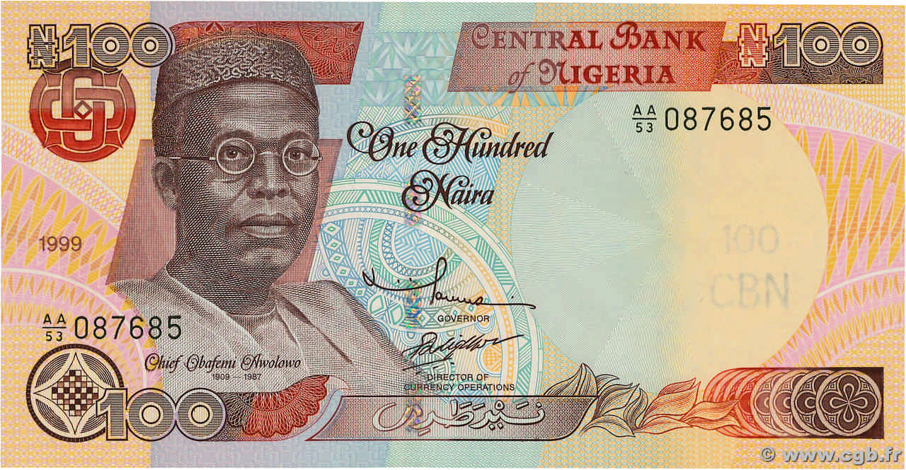 100 Naira NIGERIA  1999 P.28a NEUF
