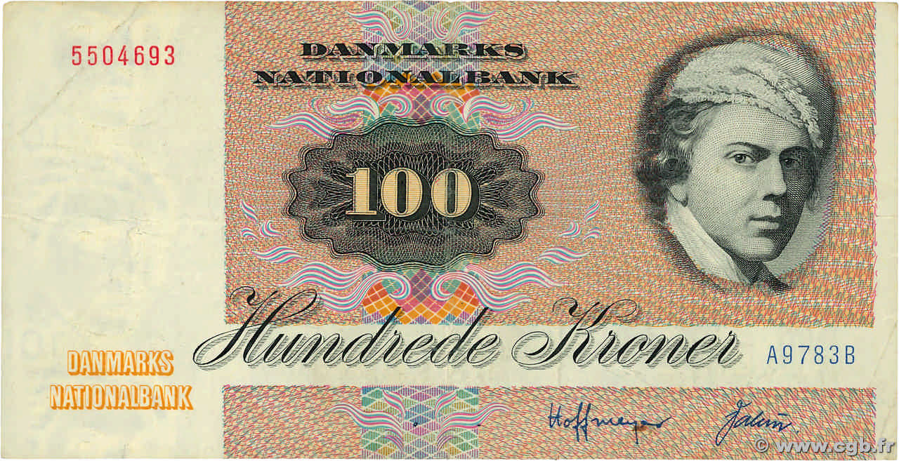 100 Kroner DENMARK  1978 P.051e VF