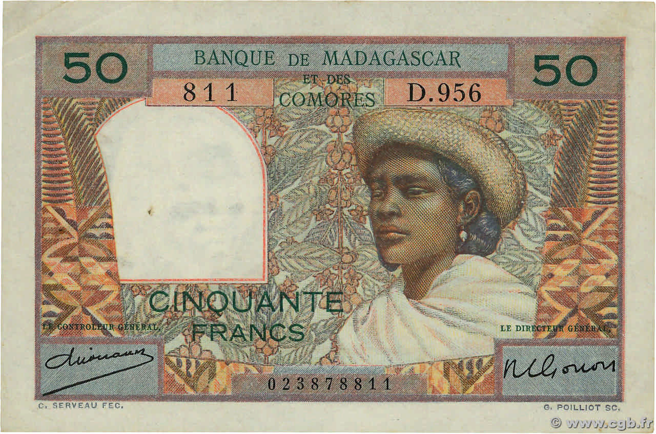 50 Francs MADAGASCAR  1950 P.045a SUP