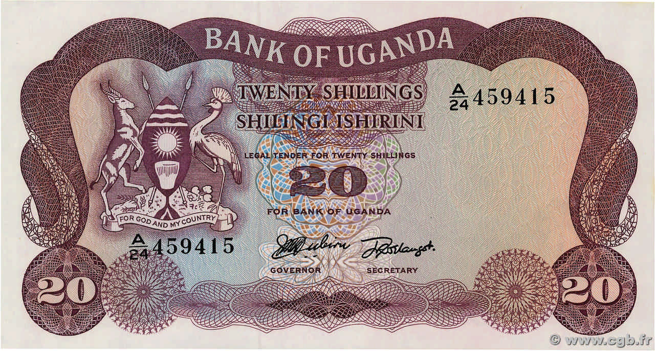 20 Shillings OUGANDA  1966 P.03a NEUF