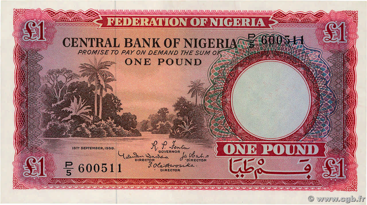 1 Pound NIGERIA  1958 P.04a pr.SPL