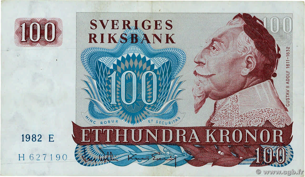100 Kronor SUÈDE  1982 P.54c TTB+