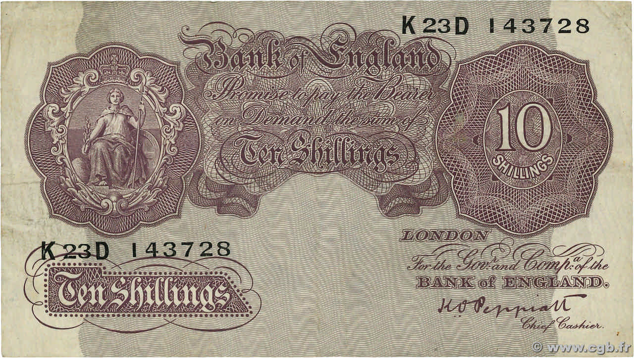 10 Shillings ANGLETERRE  1940 P.366 TTB
