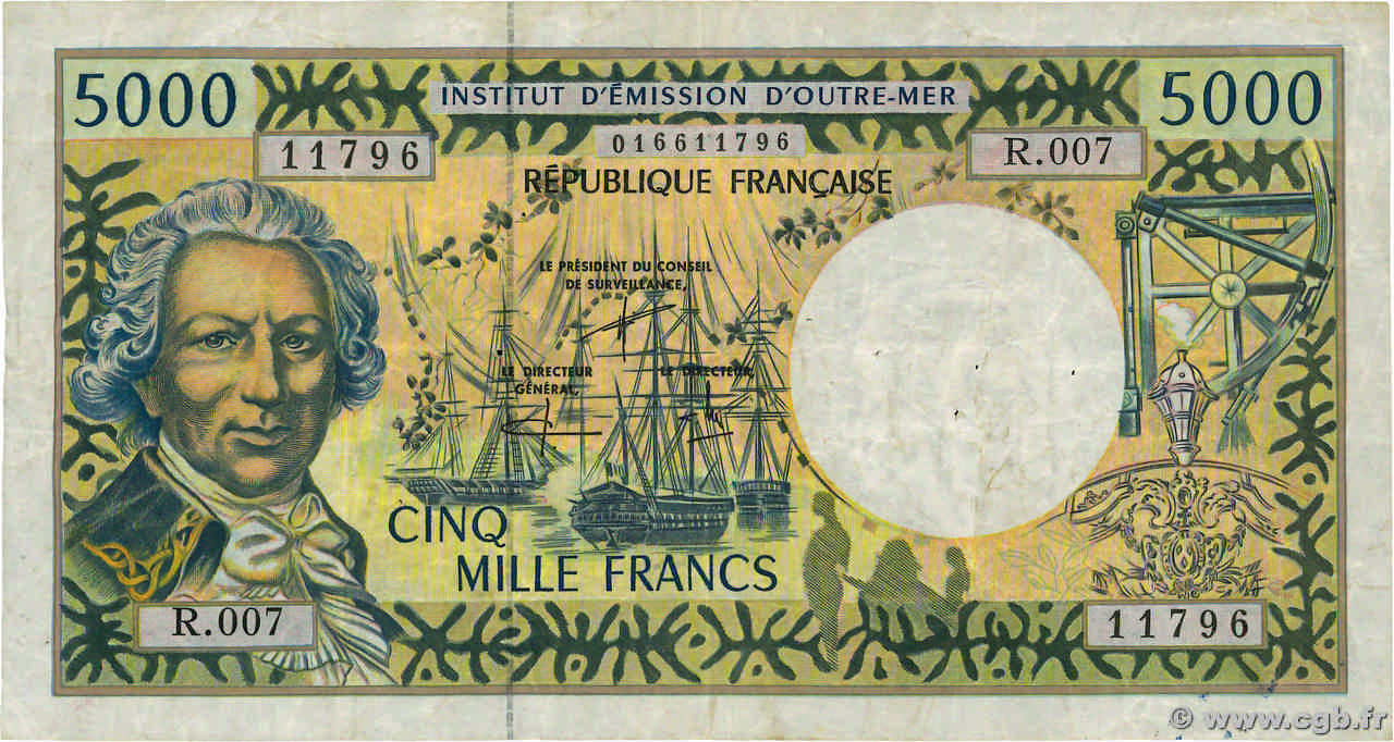 5000 Francs POLYNÉSIE, TERRITOIRES D OUTRE MER  1997 P.03e TB