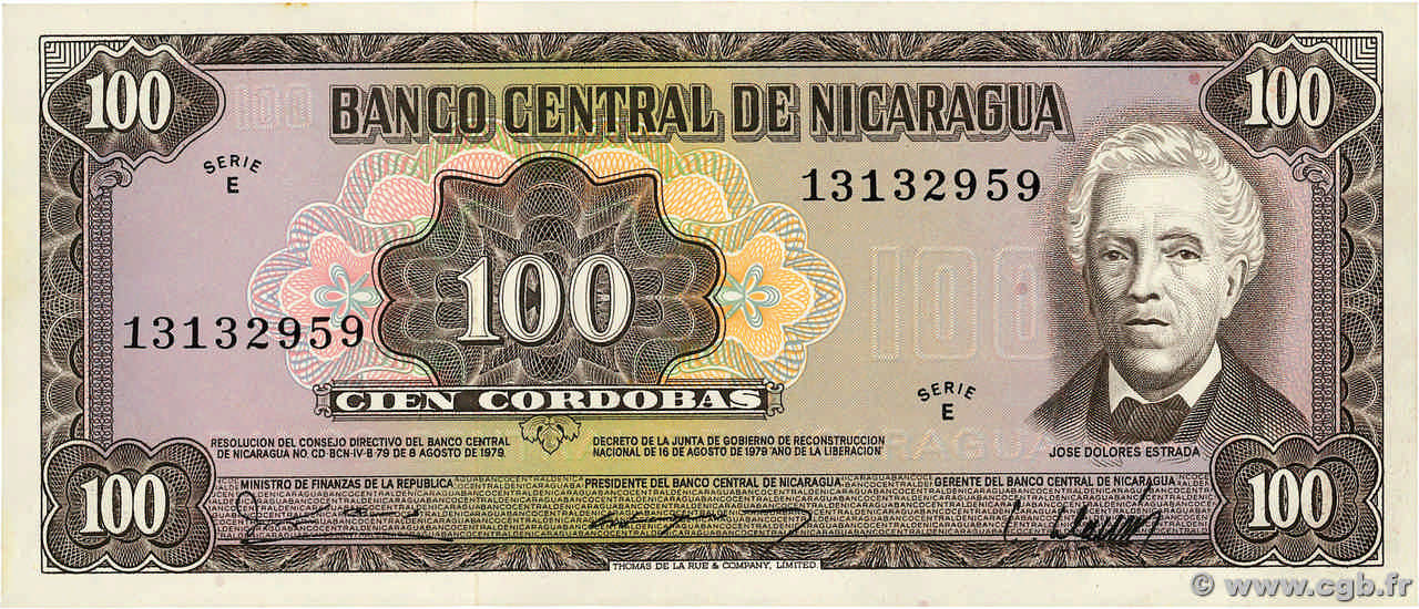 100 Cordobas NICARAGUA  1979 P.132 q.FDC