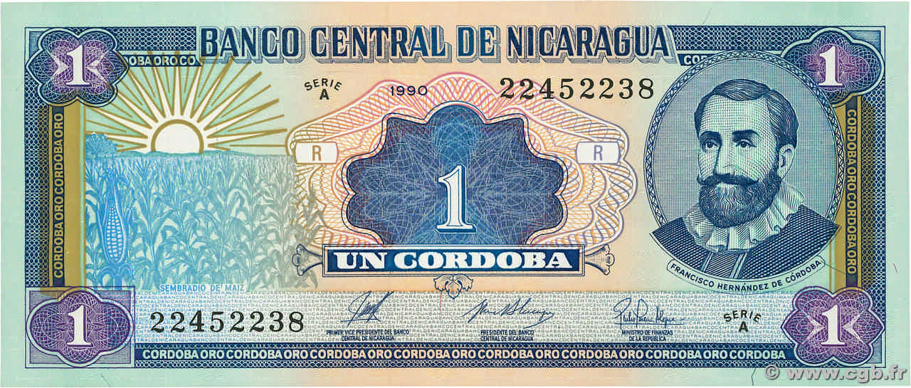 1 Cordoba NICARAGUA  1990 P.173 UNC