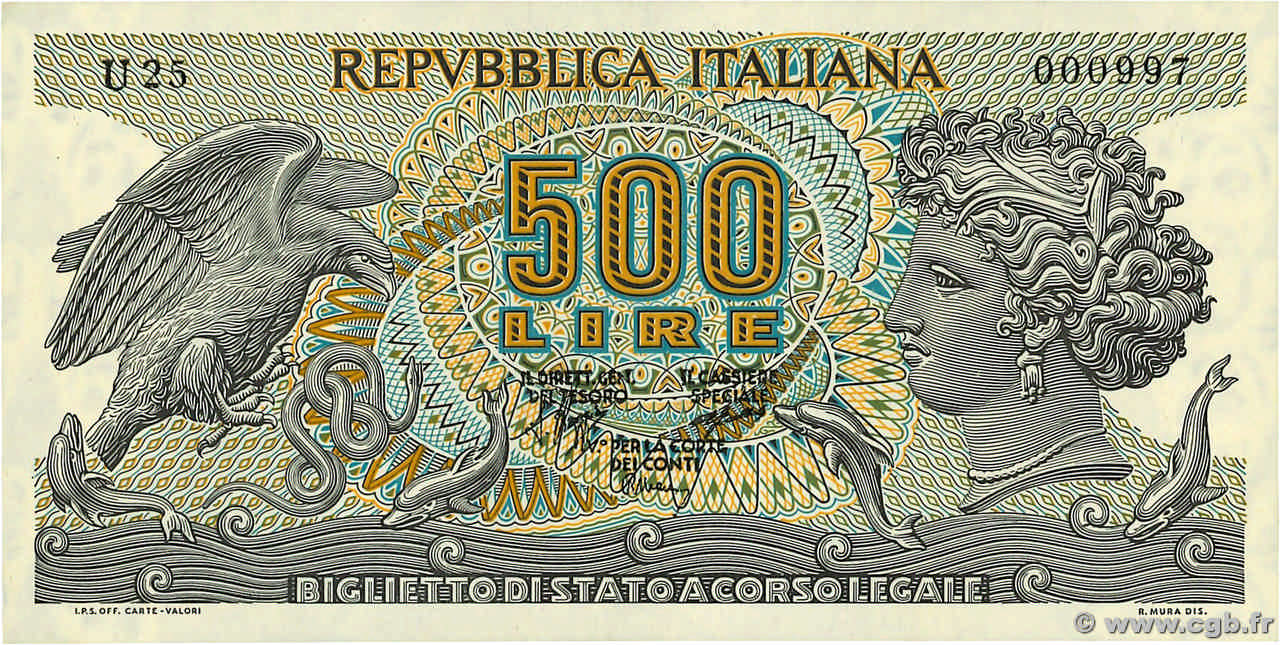 500 Lire ITALIE  1970 P.093a SUP