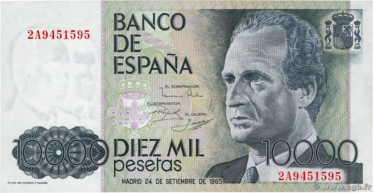 10000 Pesetas ESPAÑA  1985 P.161 EBC+