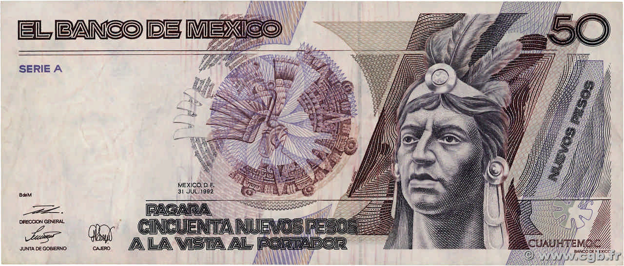 50 Nuevos Pesos MEXIQUE  1992 P.097 TTB
