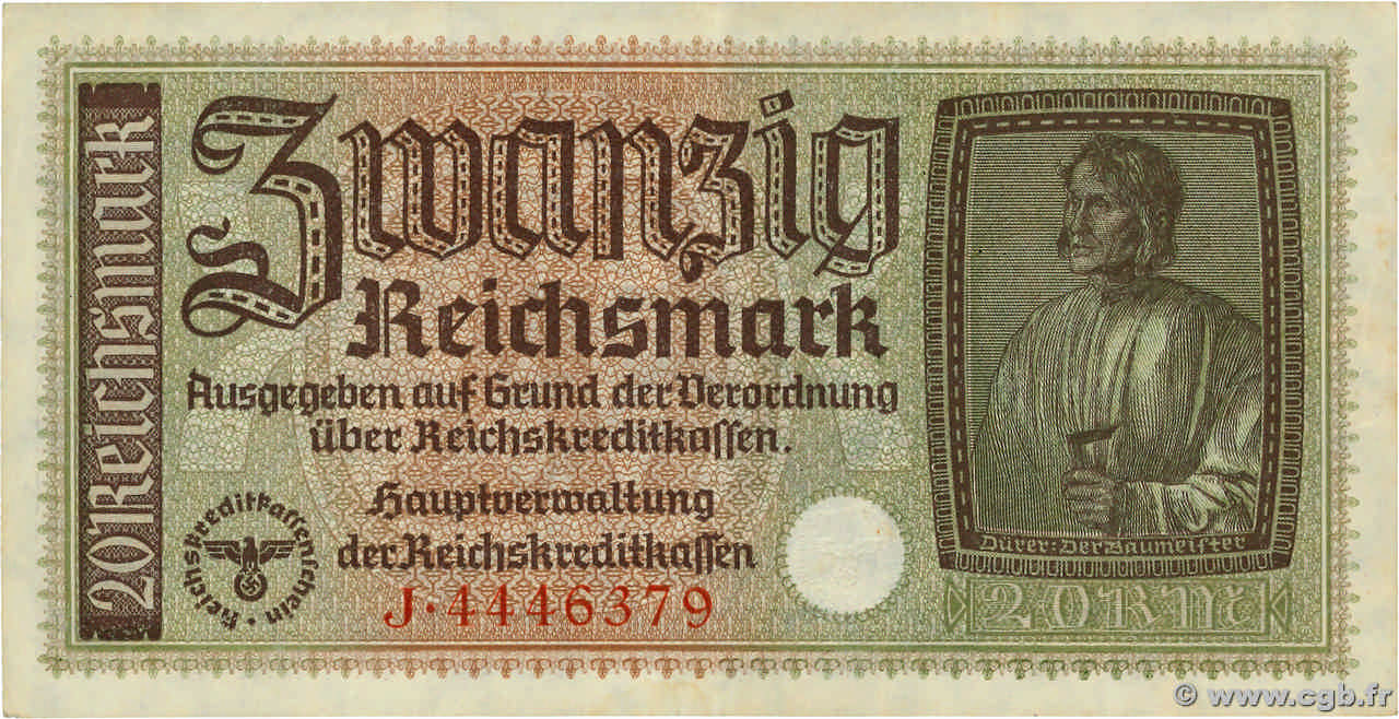 20 Reichsmark ALLEMAGNE  1940 P.R139 SUP