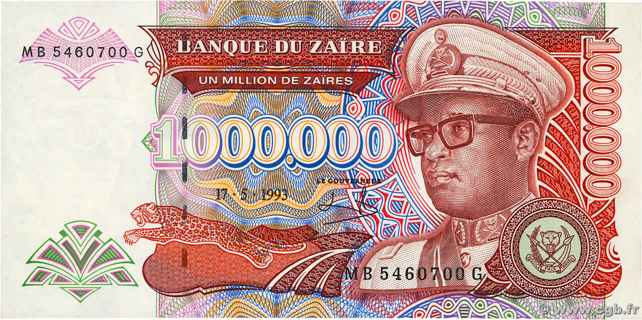 1000000 Zaïres ZAÏRE  1993 P.45b NEUF