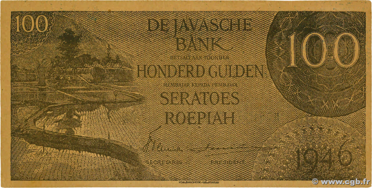 100 Gulden Faux INDES NEERLANDAISES  1946 P.094 SPL
