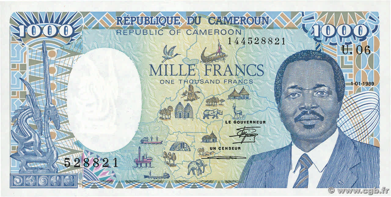 1000 Francs CAMEROUN  1989 P.26a NEUF