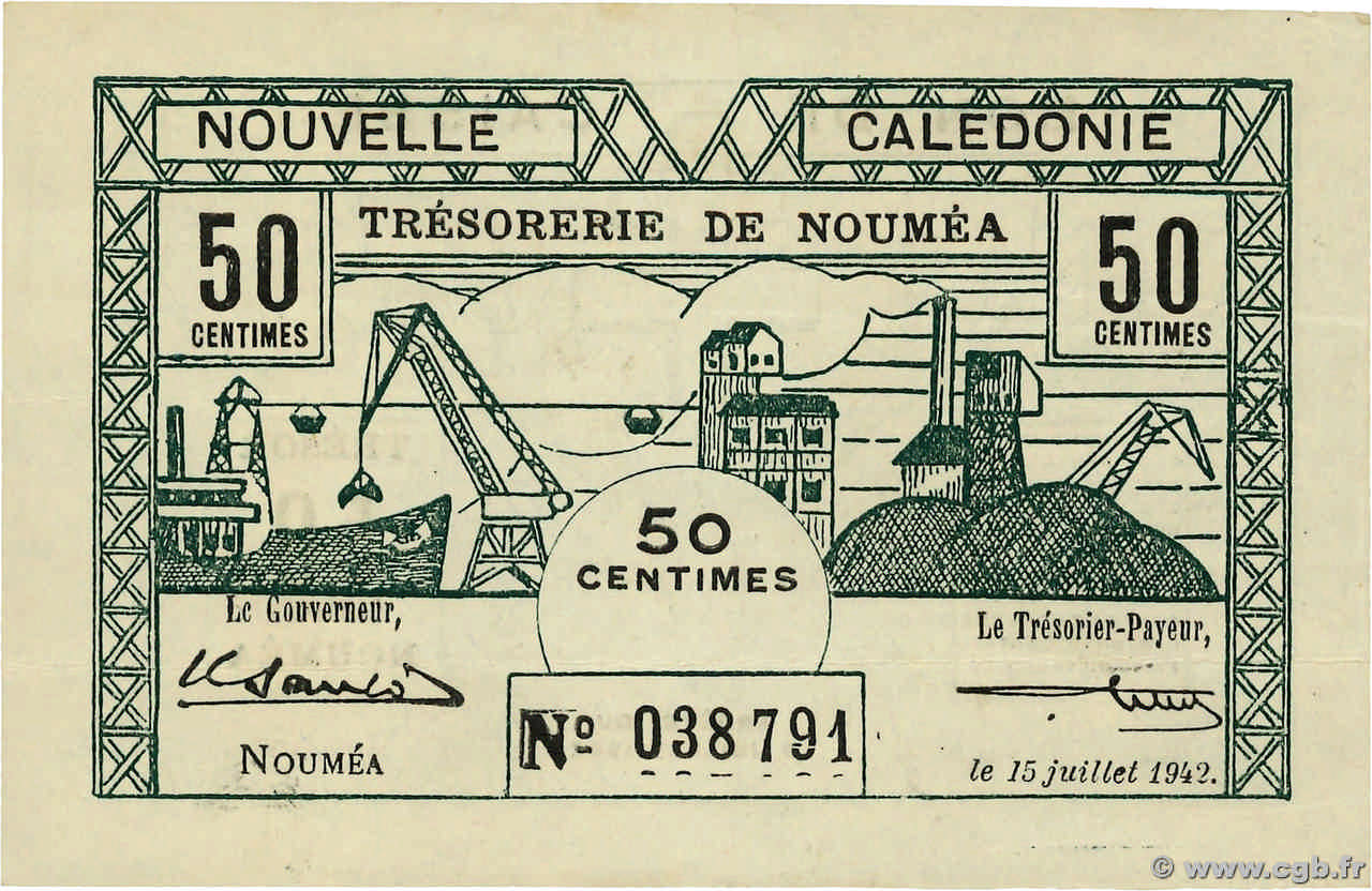 50 Centimes NOUVELLE CALÉDONIE  1942 P.51 VZ