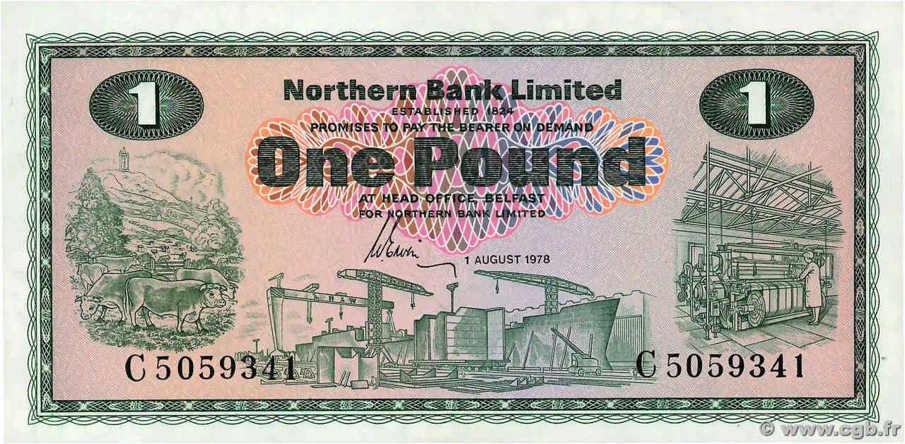 1 Pound NORTHERN IRELAND  1978 P.187c SC