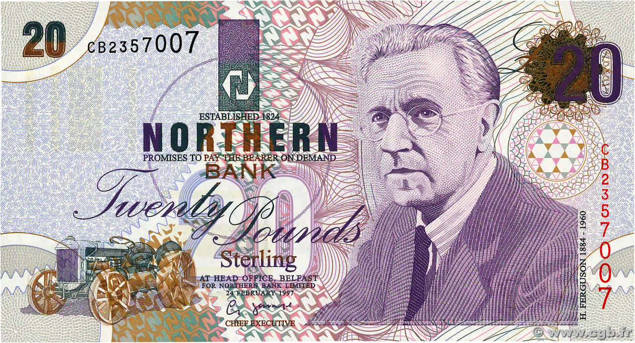 20 Pounds NORTHERN IRELAND  1997 P.199a UNC