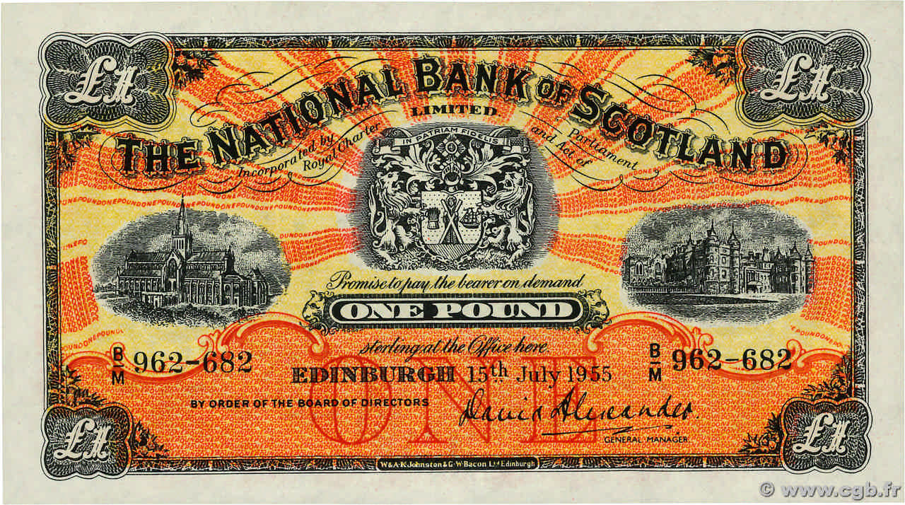 1 Pound SCOTLAND  1955 P.258c AU