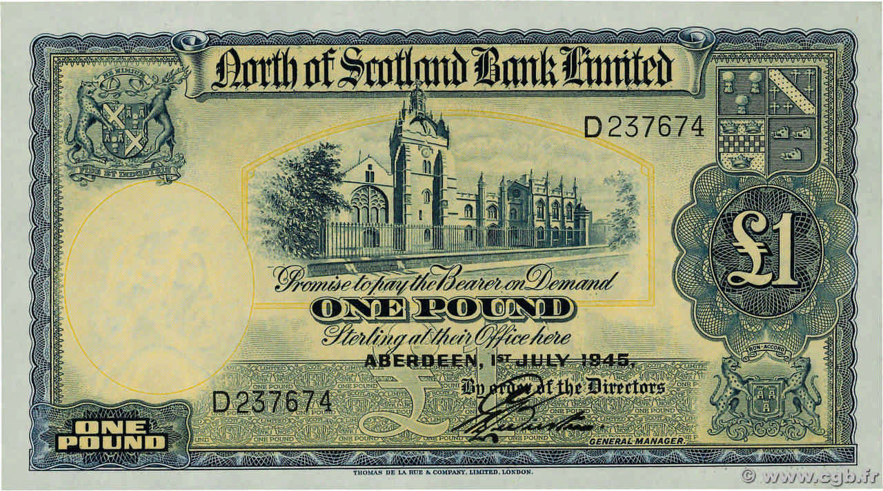 1 Pound SCOTLAND  1945 PS.644 q.AU