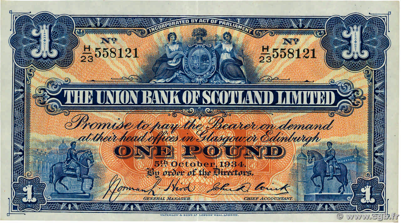 1 Pound SCOTLAND  1934 PS.815b fST
