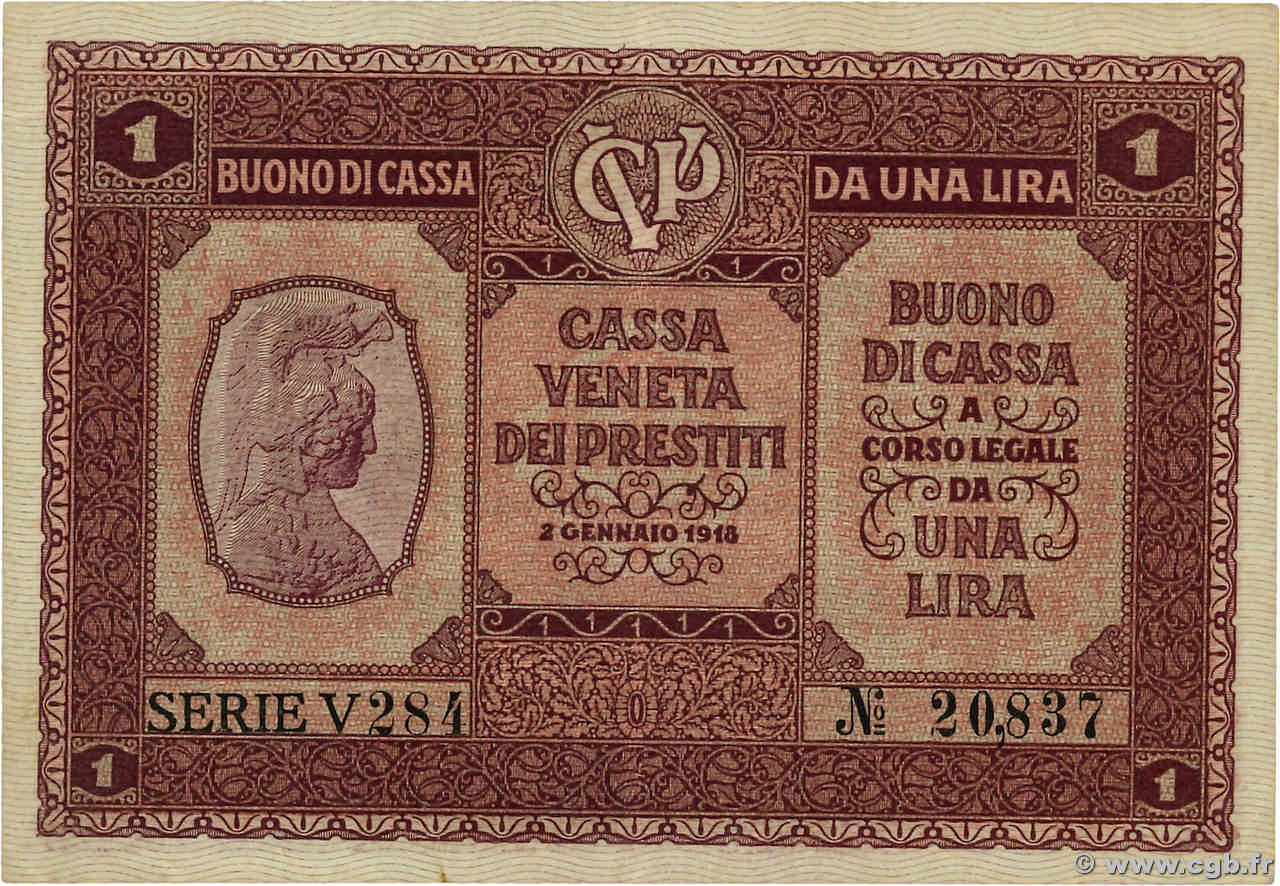 1 Lira ITALIEN  1918 PM.04 VZ