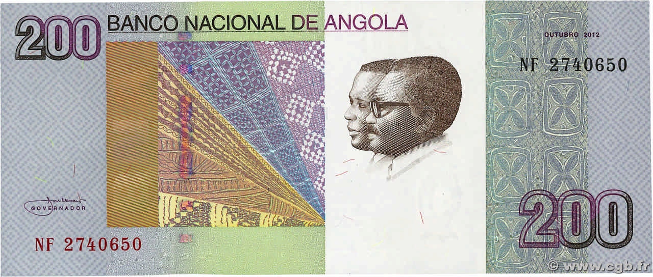 200 Kwanzas ANGOLA  2012 P.154 ST