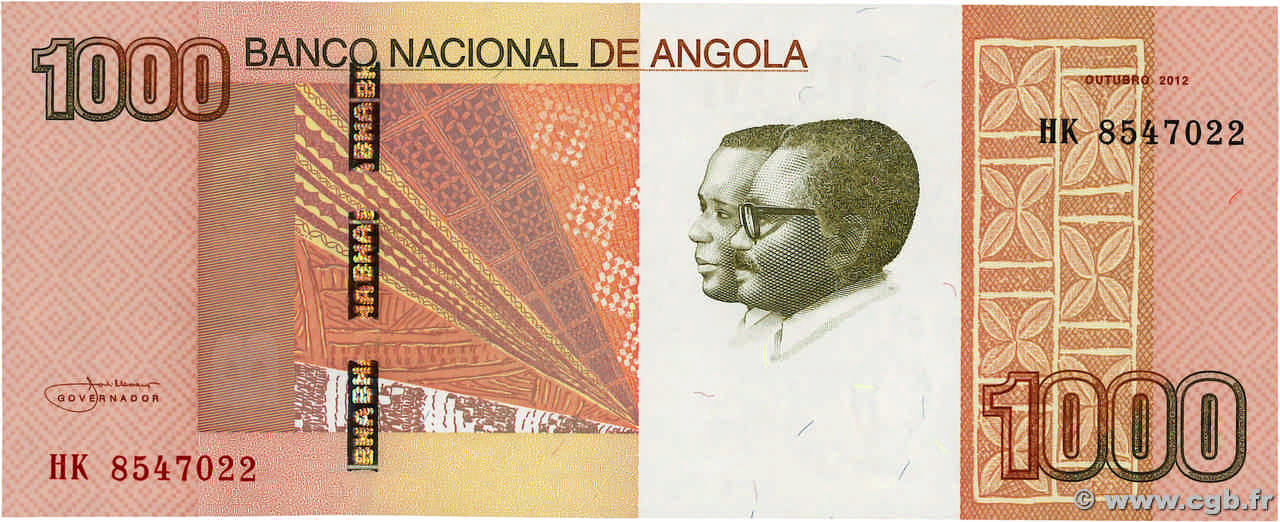 1000 Kwanzas ANGOLA  2012 P.156 UNC