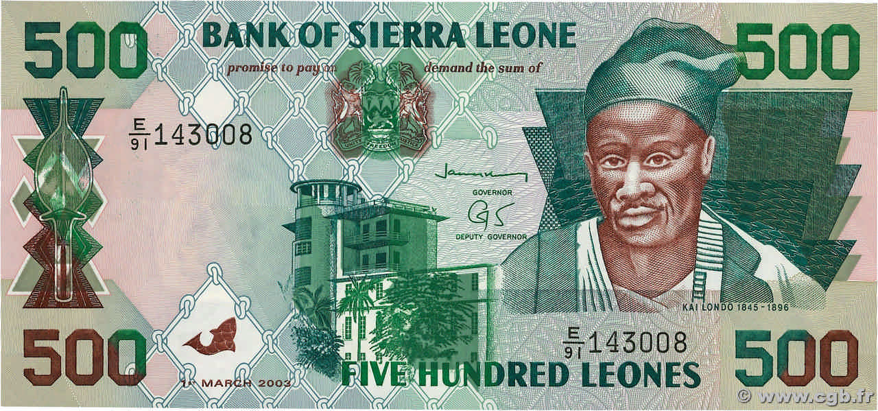 500 Leones SIERRA LEONE  2003 P.23d ST