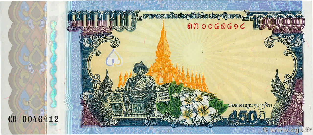 100000 Kip LAOS  2010 P.40a UNC