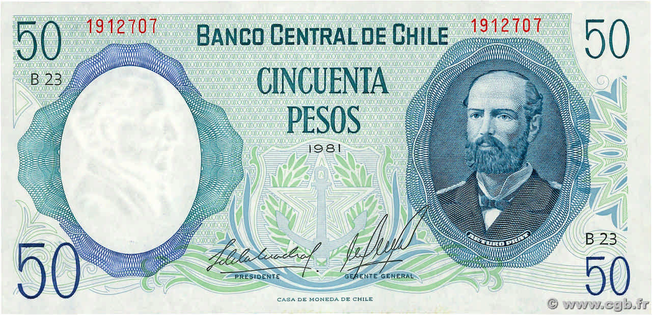 50 Pesos CILE  1981 P.151b FDC