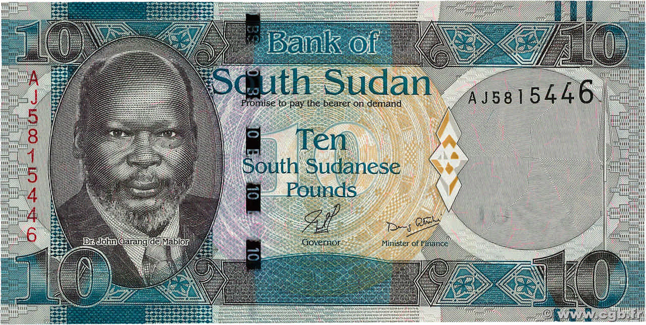 10 Pounds SOUDAN DU SUD  2011 P.07 NEUF