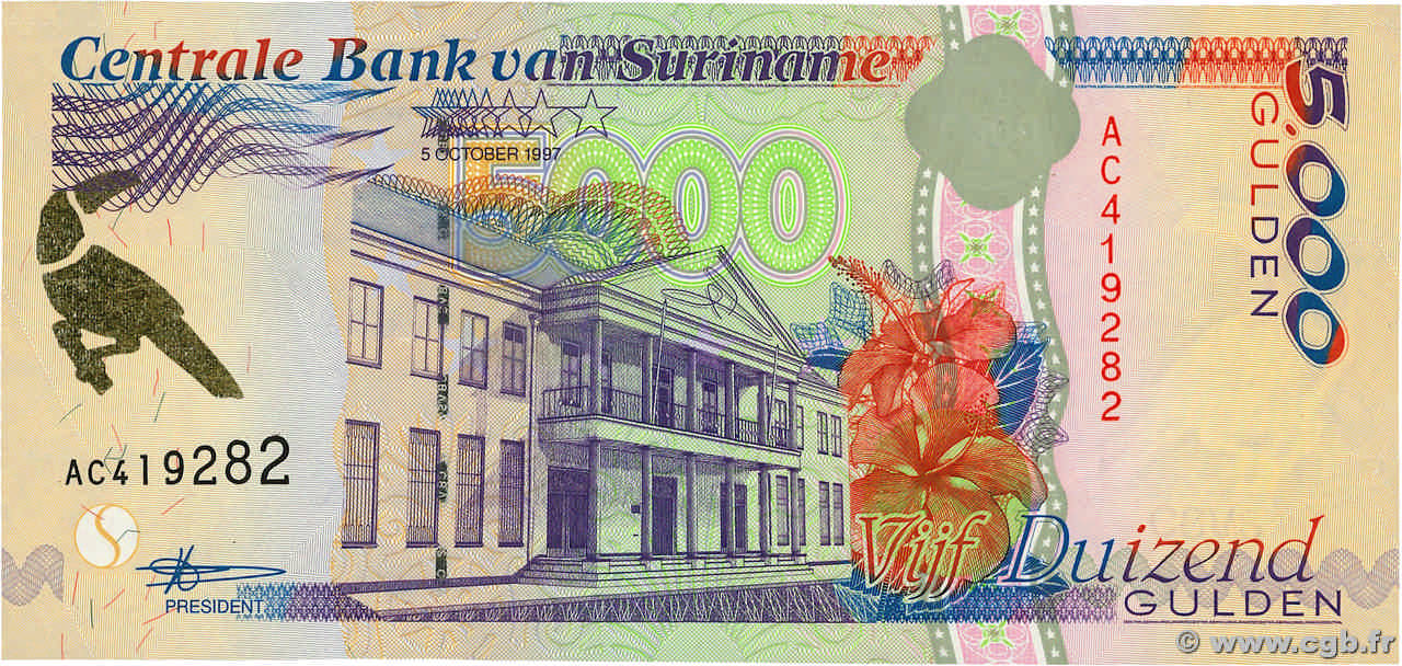 5000 Gulden SURINAM  1997 P.143a NEUF