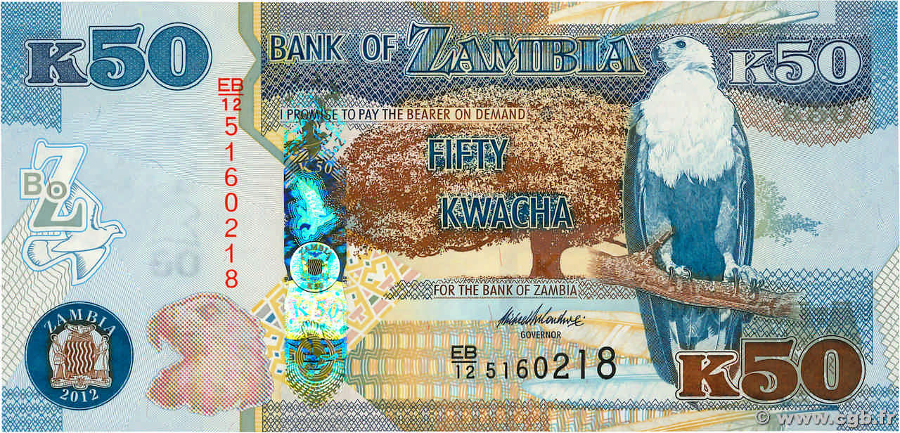 50 Kwacha ZAMBIE  2012 P.53a NEUF