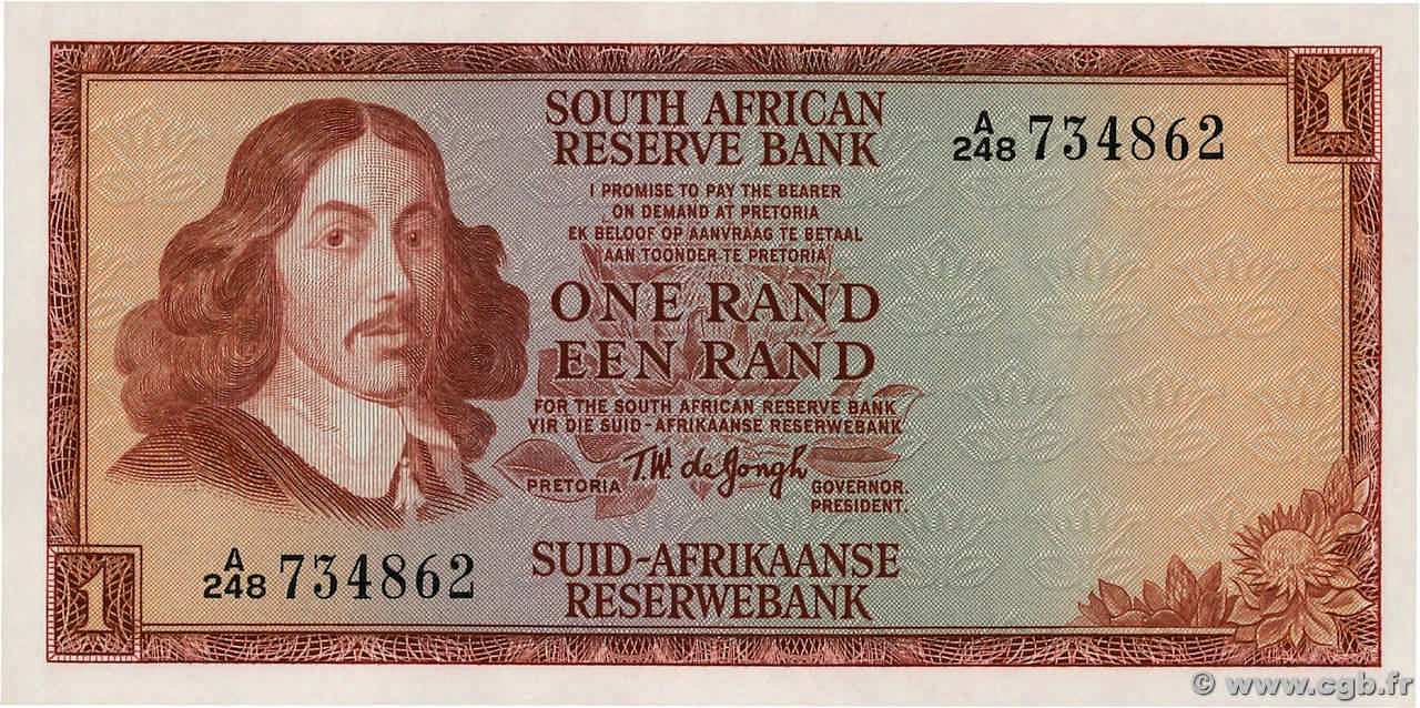 1 Rand SOUTH AFRICA  1967 P.109b UNC