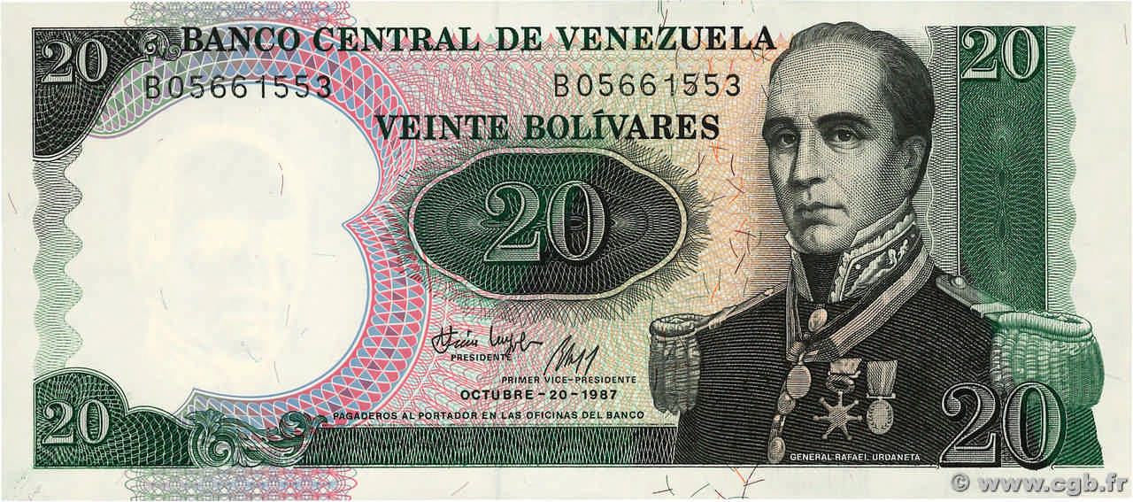 20 Bolivares Commémoratif VENEZUELA  1987 P.071 NEUF