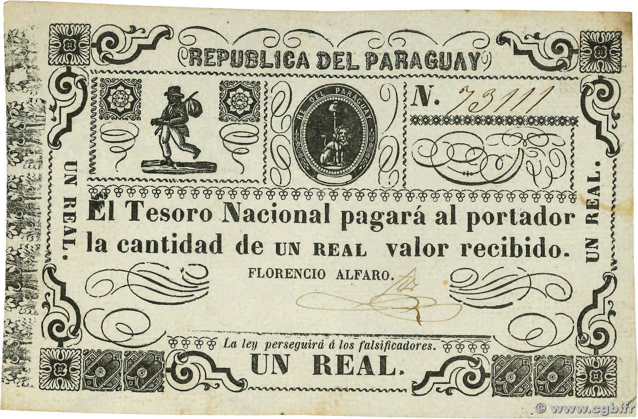 1 Real PARAGUAY  1865 P.018 SC