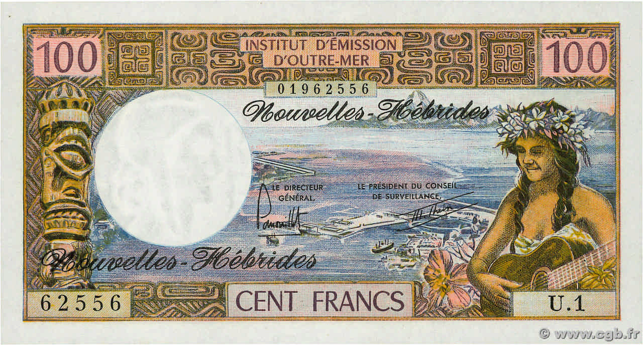 100 Francs NOUVELLES HÉBRIDES  1977 P.18d NEUF