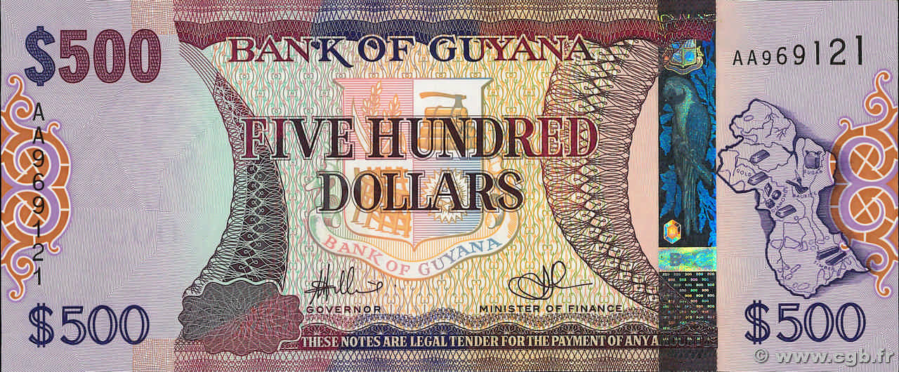 500 Dollars GUYANA  2011 P.37a NEUF