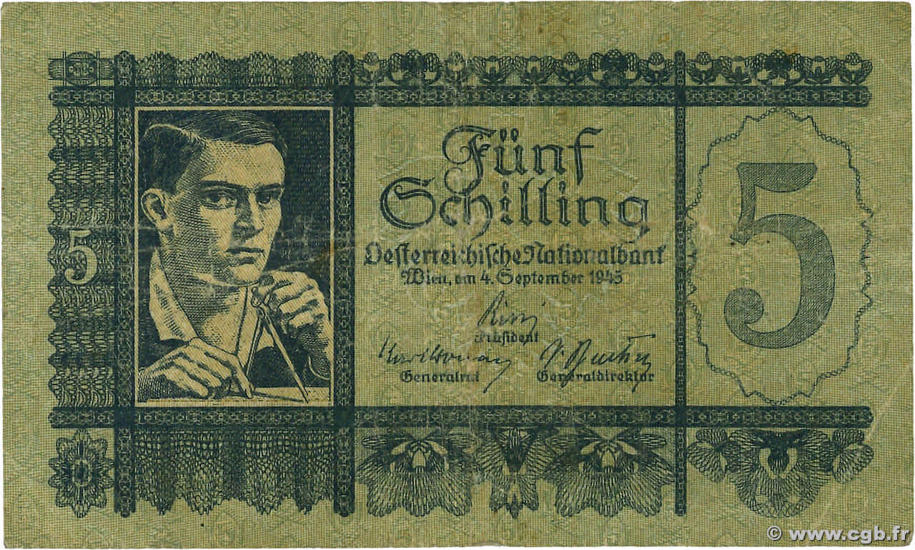 5 Schilling AUTRICHE  1945 P.121 TB
