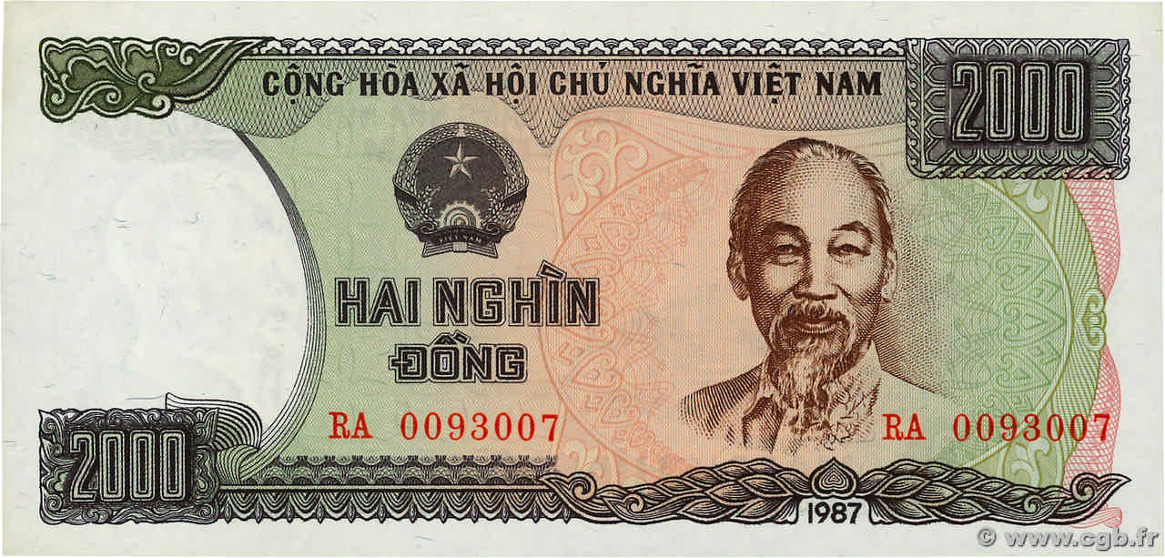 2000 Dong VIETNAM  1987 P.103a UNC-