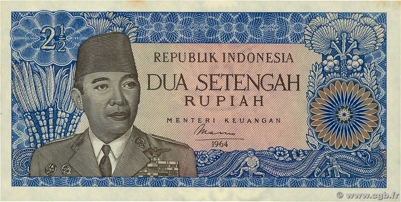 2,5 Rupiah INDONESIA  1964 P.081b UNC-