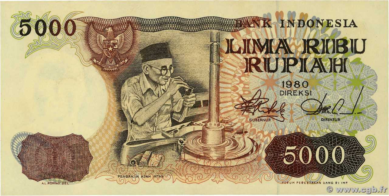 5000 Rupiah INDONESIEN  1980 P.120a ST