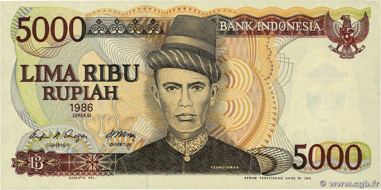 5000 Rupiah INDONÉSIE  1986 P.125a NEUF
