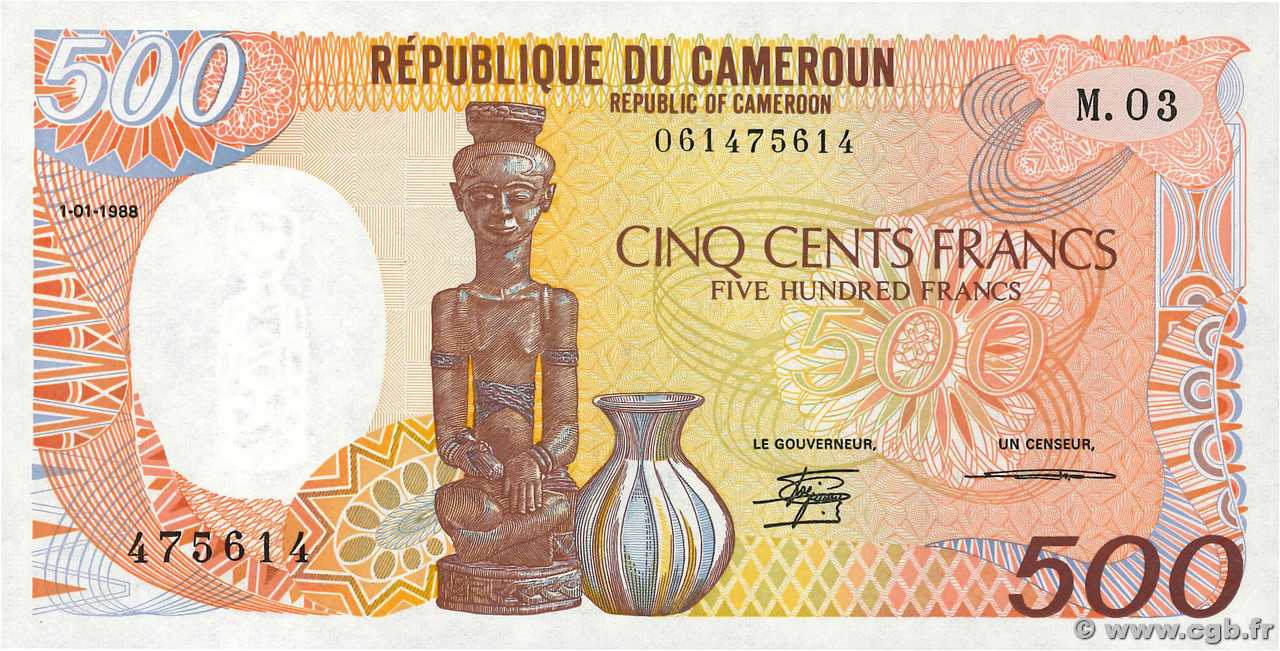 500 Francs KAMERUN  1988 P.24a ST